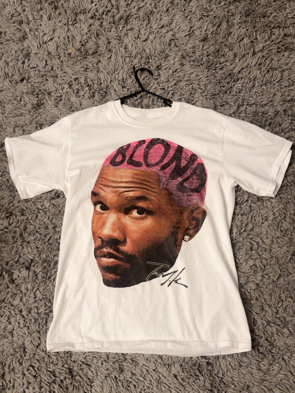 White Short-Sleeve Graphic Tee with Pink Accent